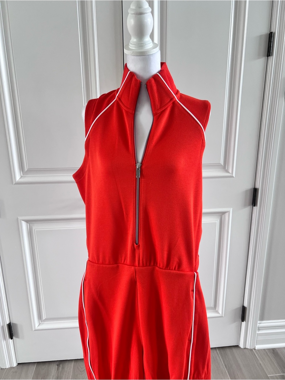 SPANX Red Sleeveless Women’s One-Piece with Front Zip